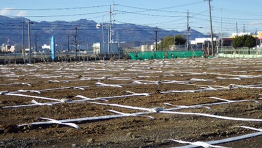 水平ドレーン敷設完成の写真